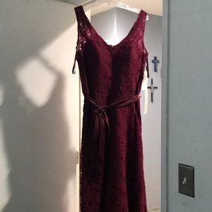 Marilee Madeline Gardner, burgundy bridesmaid, evening gown dress